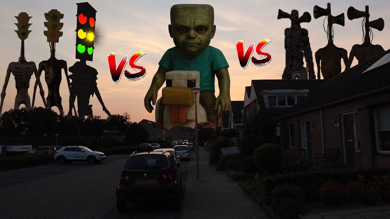 TEAM Siren Head VS Chicken Jockey From A Minecraft Movie VS TEAM Traffic Light Head