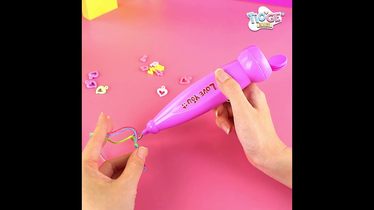 Máquina de Fazer Pulseira e Tererê de Cabelo Infantil Faça Você Mesmo Miçangas Penteados Brinquedo