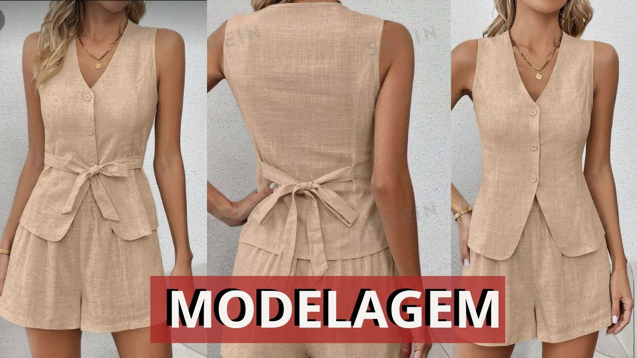 Como Fazer Modelagem de COLETE FEMININO - Passo a Passo Bem Detalhado | Gisele Maués