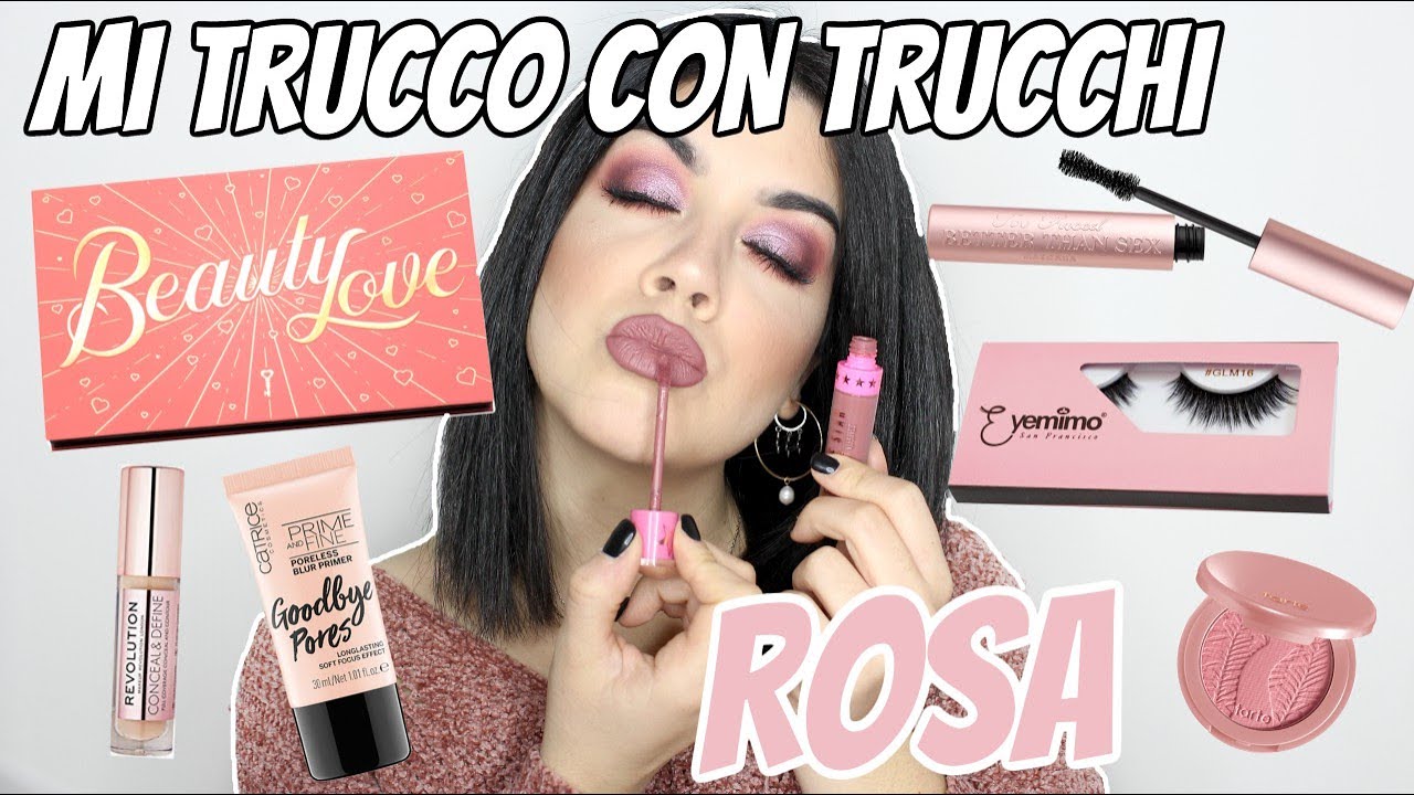 MI TRUCCO SOLO CON TRUCCHI ROSA 🎀