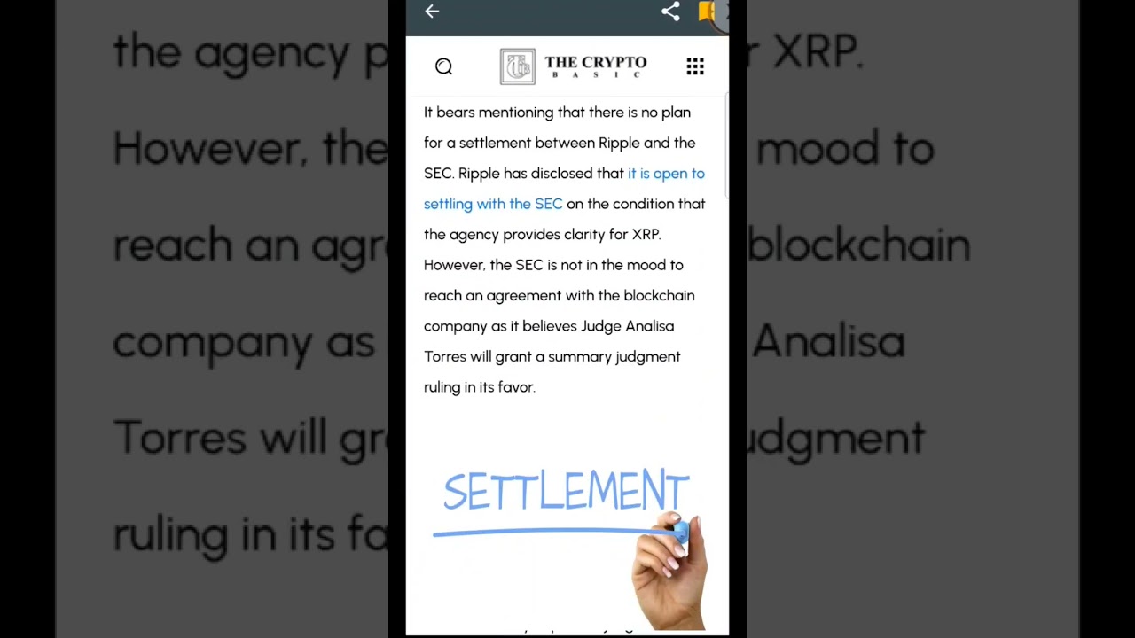 🚨Breaking: #SEC Will Benefit on Settlement!!🚨 #XRP #XDC #XLM #Crypto #Regulations #USDT #Shorts