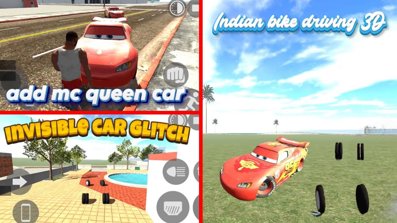 Invisible Car Glitch | Mc Queen Car Add | New Update | Indian Bike Driving 3D 🤔