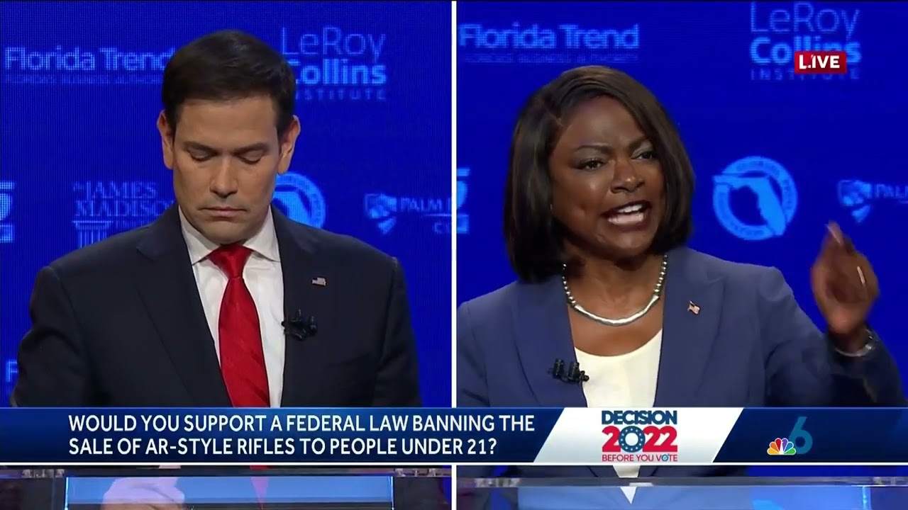 Marco Rubio and Val Demings Discuss AR-STYLE RIFLES BAN in Florida U.S. Senate Debate | NBC 6 News