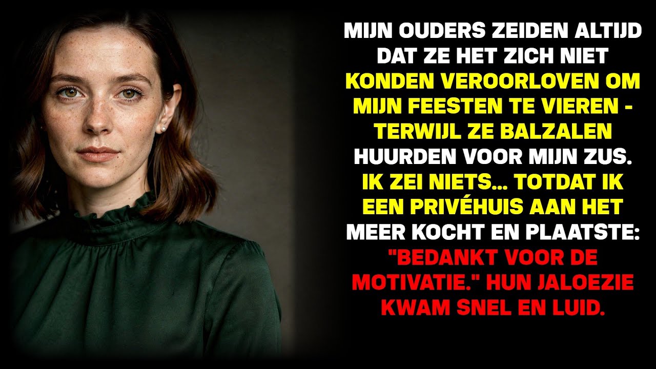 Ouders konden. mij niet vieren, maar huurden zalen voor mijn zus. Tot ik...