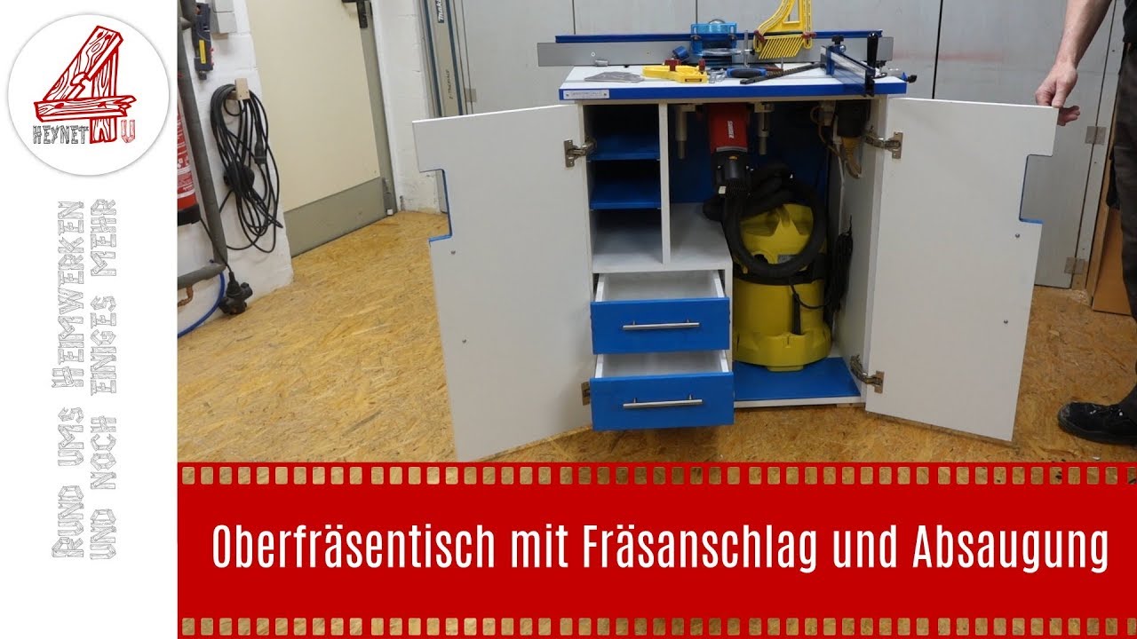 Oberfräsentisch mit Fräsanschlag und Absaugung