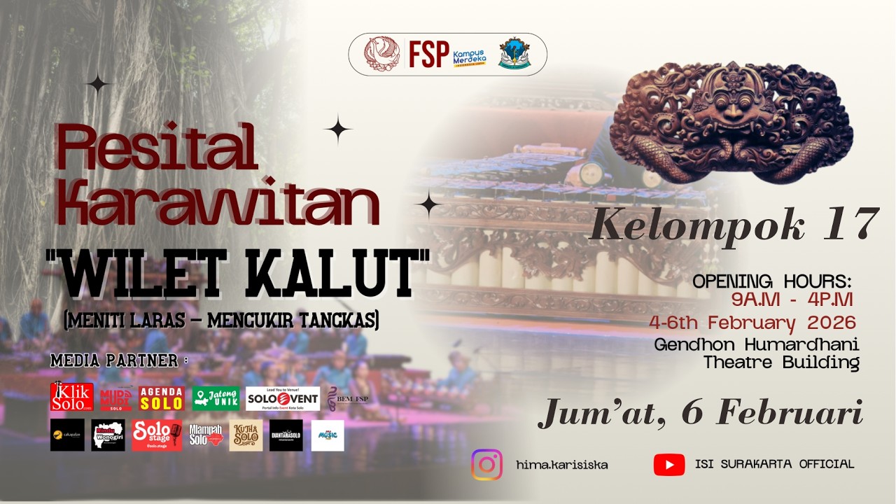 Pertunjukan karawitan Wilet Kalut Kelompok 17