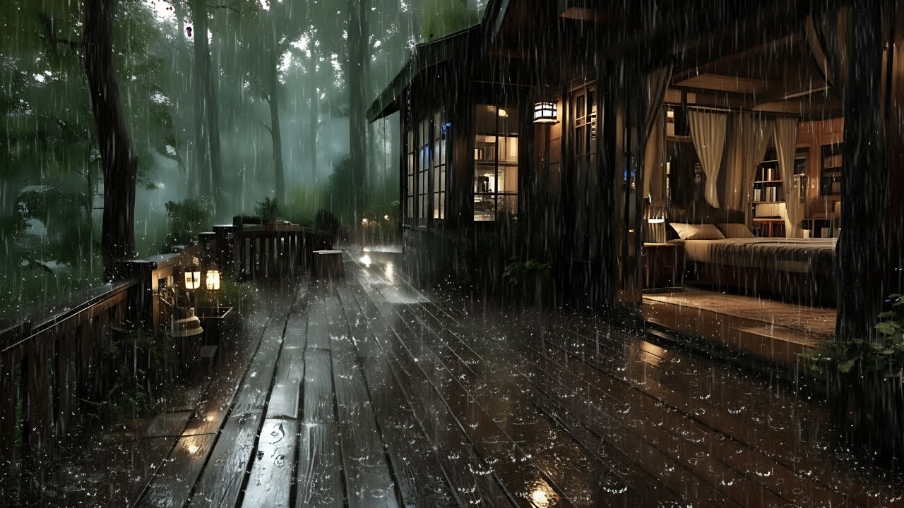 3 Hours Rain in a Cozy Forest Courtyard 🌧 | Peaceful Rain Sounds & Sleep Music for Deep Sleep