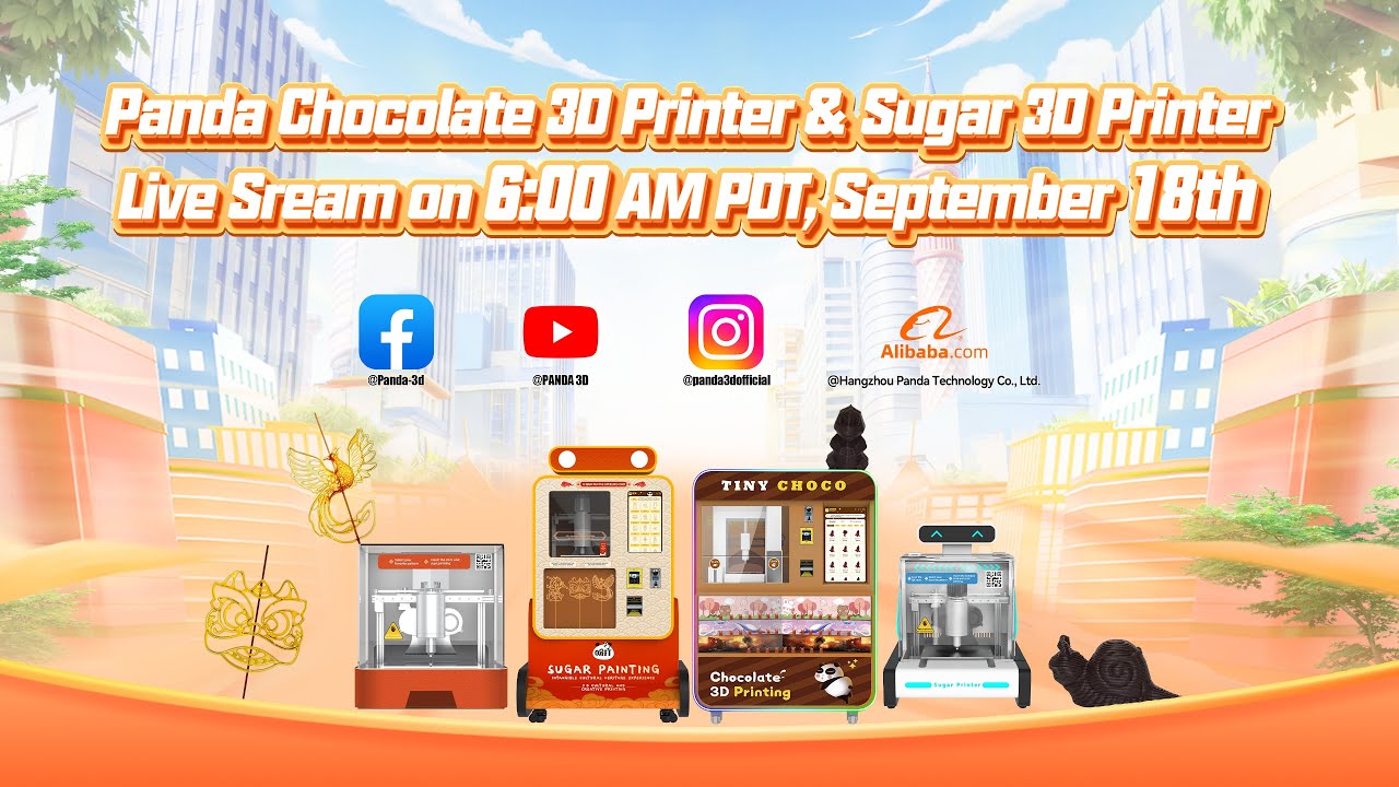 Panda 3D | Chocolate 3D Printer & Sugar 3D Printer Live Stream