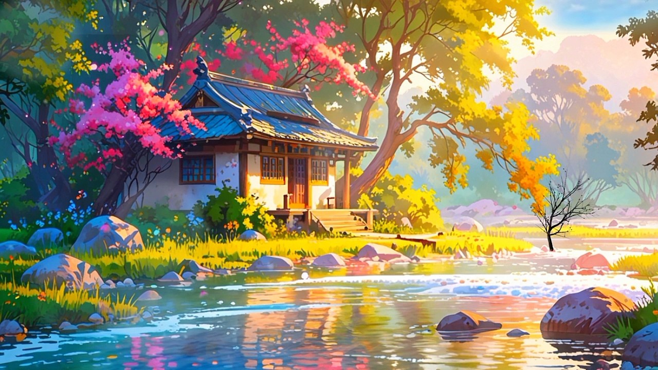 Peaceful Relaxing Piano with Water Sounds - Sleep Music, Stress Relief Music, Stop Overthingking