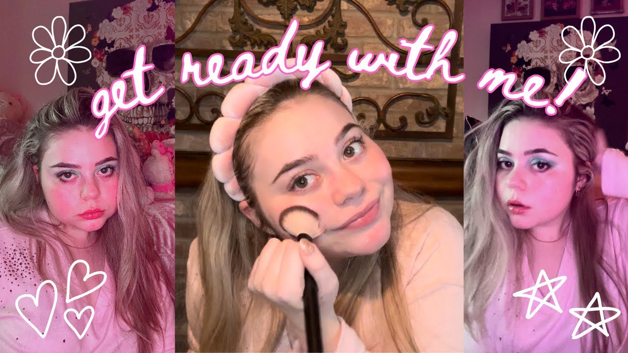 grwm ✧˖° (chaotic) ☆ 60s’ inspired blue eyeshadow look 🦋✮ ⋆ ˚｡𖦹 ⋆｡°✩
