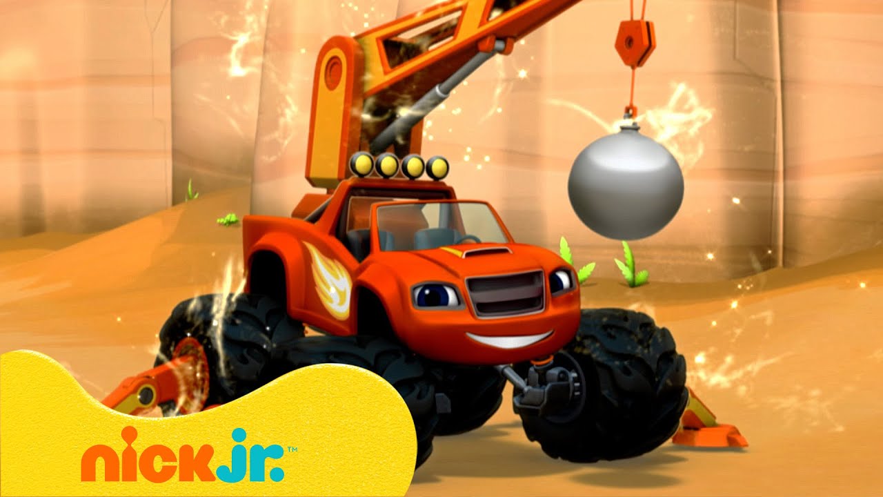 Blaze i mega maszyny | Blaze zamienia się dźwig ze stalową kulą! 🛠️ | Nick Jr. Polska