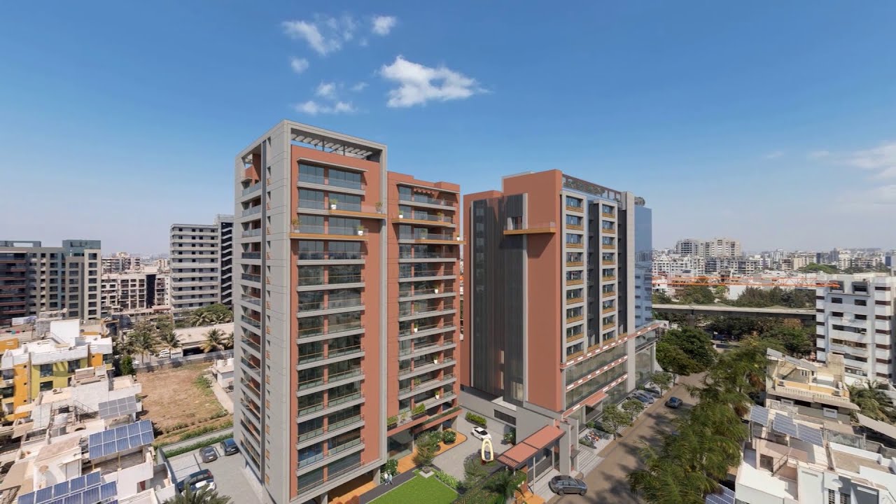 Drone View | 𝐒𝐡𝐫𝐞𝐞𝐩𝐚𝐝 𝐏𝐚𝐫𝐚𝐦𝐨𝐮𝐧𝐭 - Retails & Offices | 𝐒𝐡𝐫𝐞𝐞𝐩𝐚𝐝 𝐒𝐮𝐧𝐬𝐡𝐢𝐧𝐞 - 4 BHK Flats | Adajan Surat
