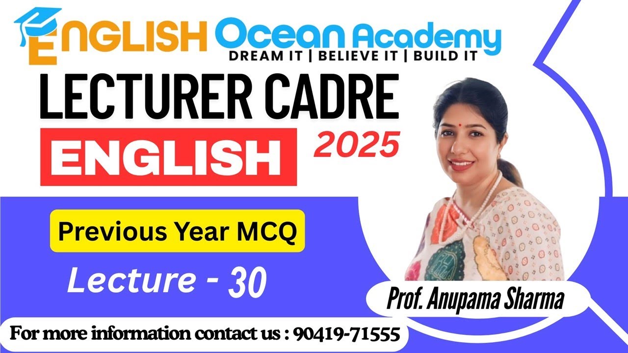 Lecturer Cadre English | Previous Year MCQ Lec 30| Lecturer Cadre English Preparation 