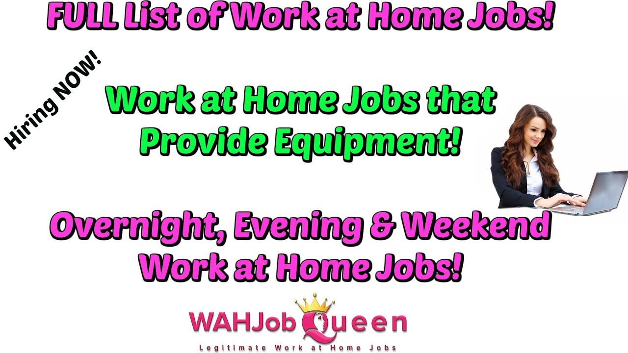 FULL LIST OF WORK AT HOME JOBS! (2019)