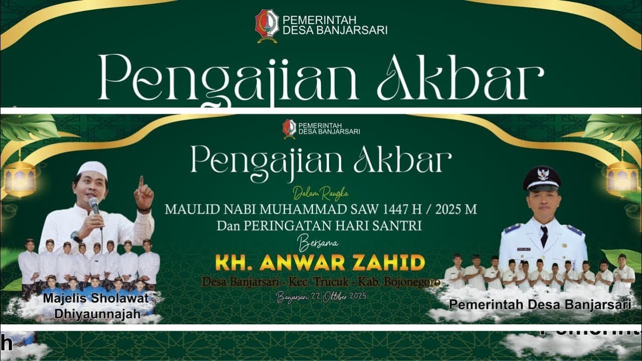 LIVE KH ANWAR ZAHID PENGAJIAN AKBAR | MAULID NABI & PERINGATAN HARI SANTRI | PEMDES BANJARSARI