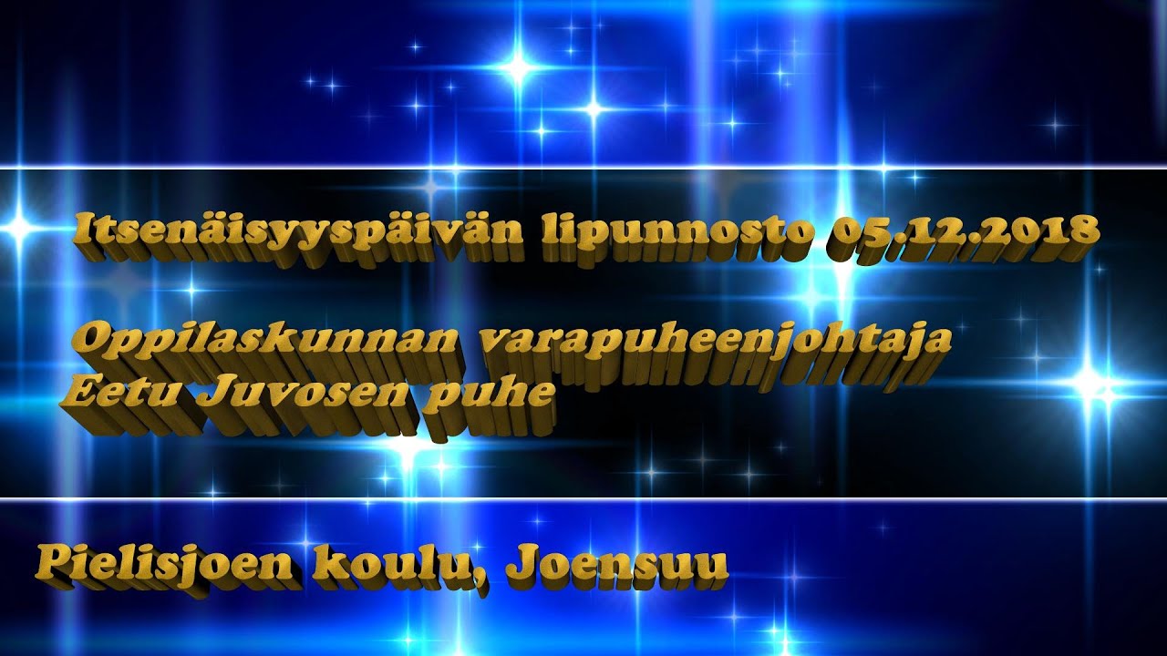 Itsenäisyysjuhlan lipunnosto Pielisjoen koulussa 05122018