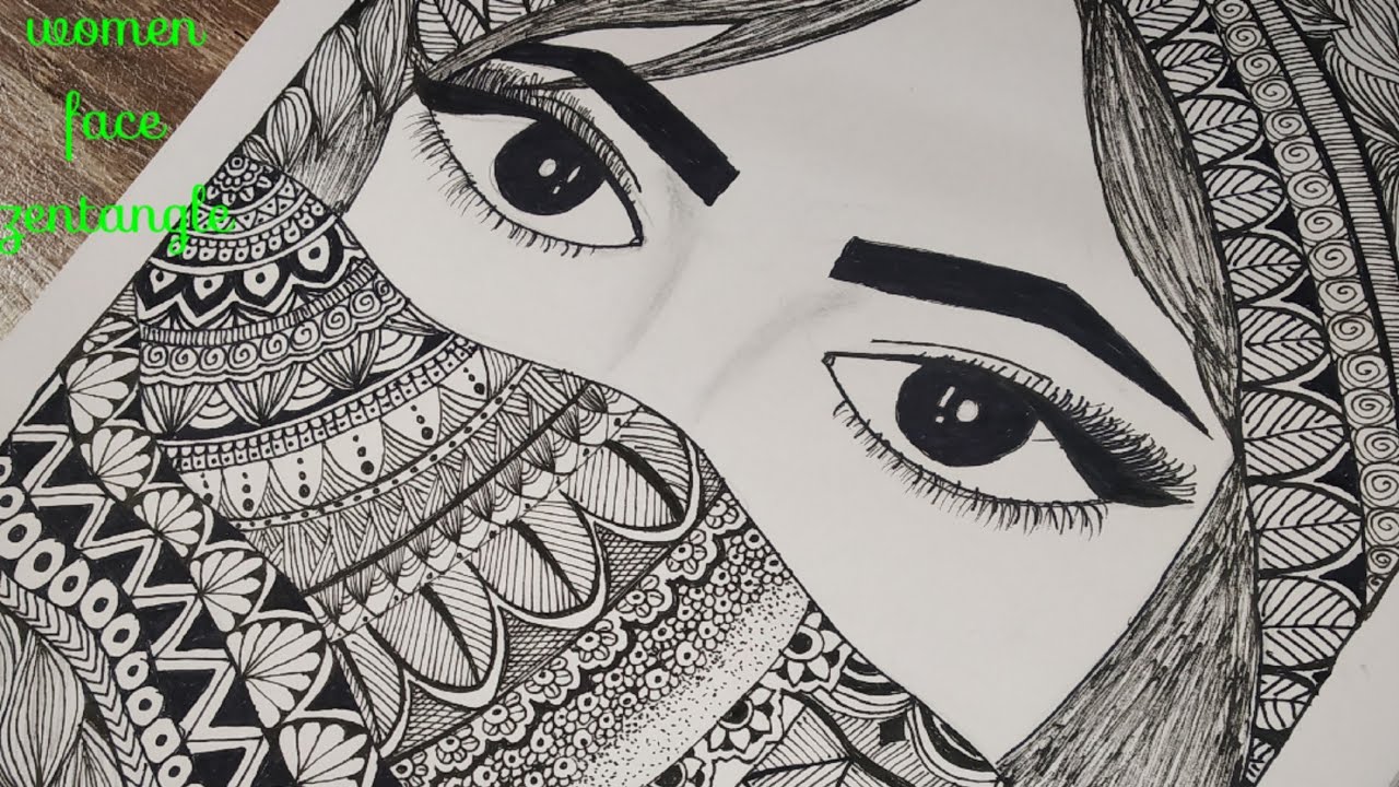 zentangle art: Women inspired zentangle art /Women Face