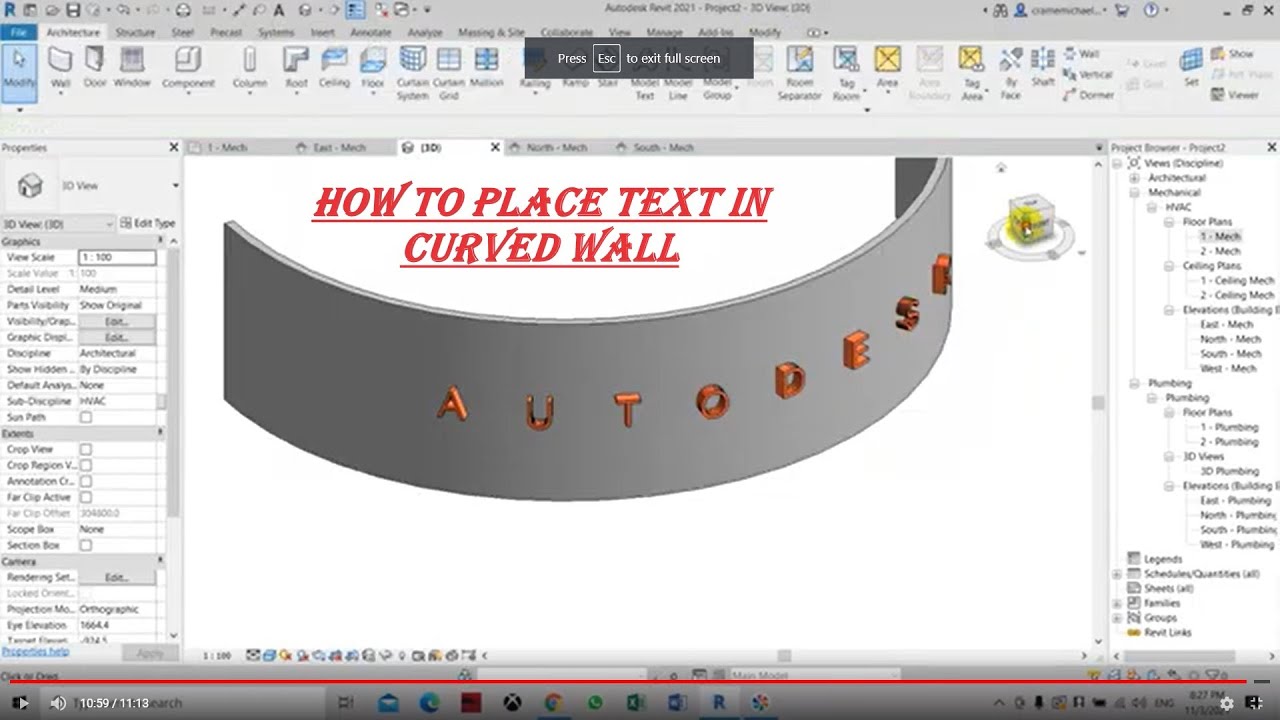 How To Place Text In Curved Wall