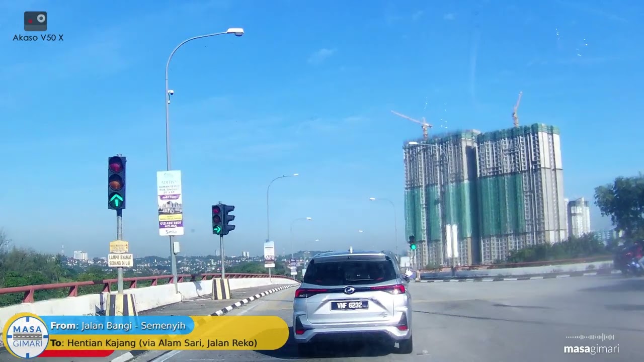 MALAYSIA ROAD DASHCAM  |  JALAN BANGI - SEMENYIH to HENTIAN KAJANG via Setia Alam Sari, Jalan Reko