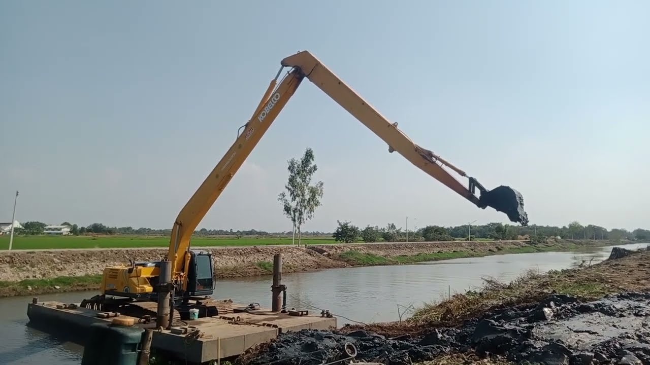 จ่ามาแว้วคอนสตรัคชั่น EP.3 KOBELCO SK260LC-10 กรมชลประทาน ลงโป๊ะลอกคลอง PART 1