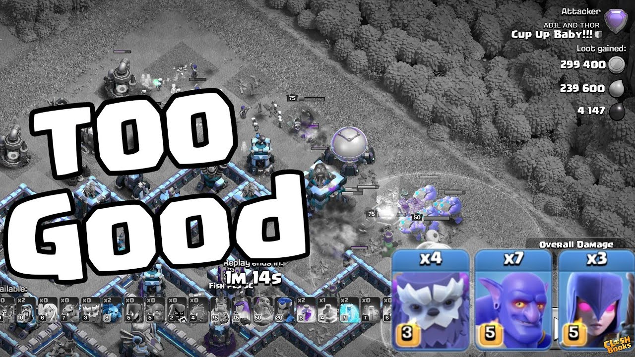 YETIBOWITCH JUST TOO GOOD!! BEST TH13 TROPHY PUSHING ATTACK STRATEGY | CLASH OF CLANS |