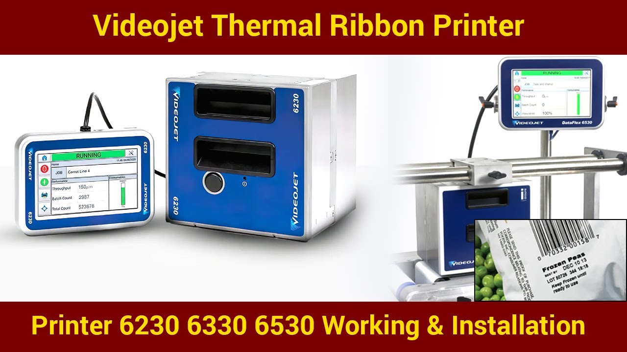Videojet Thermal Ribbon Printer 6230 6330 6530 Working & Installation