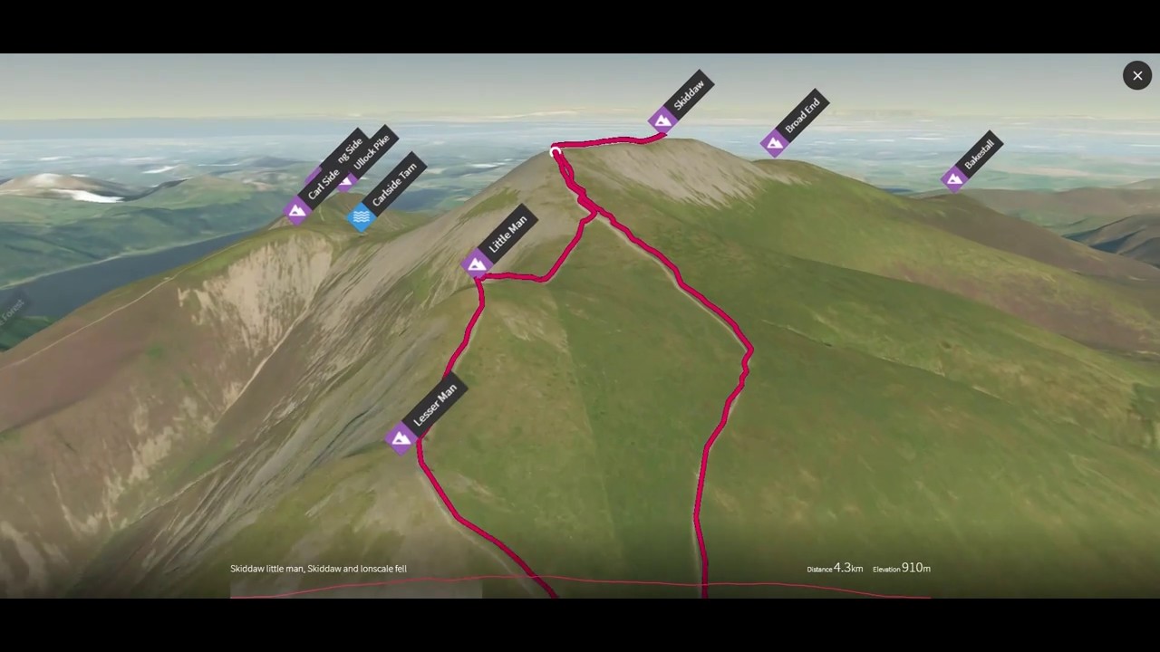 3D walk of Skiddaw, Skiddaw Little Man and Lonscale Fell - June 2018