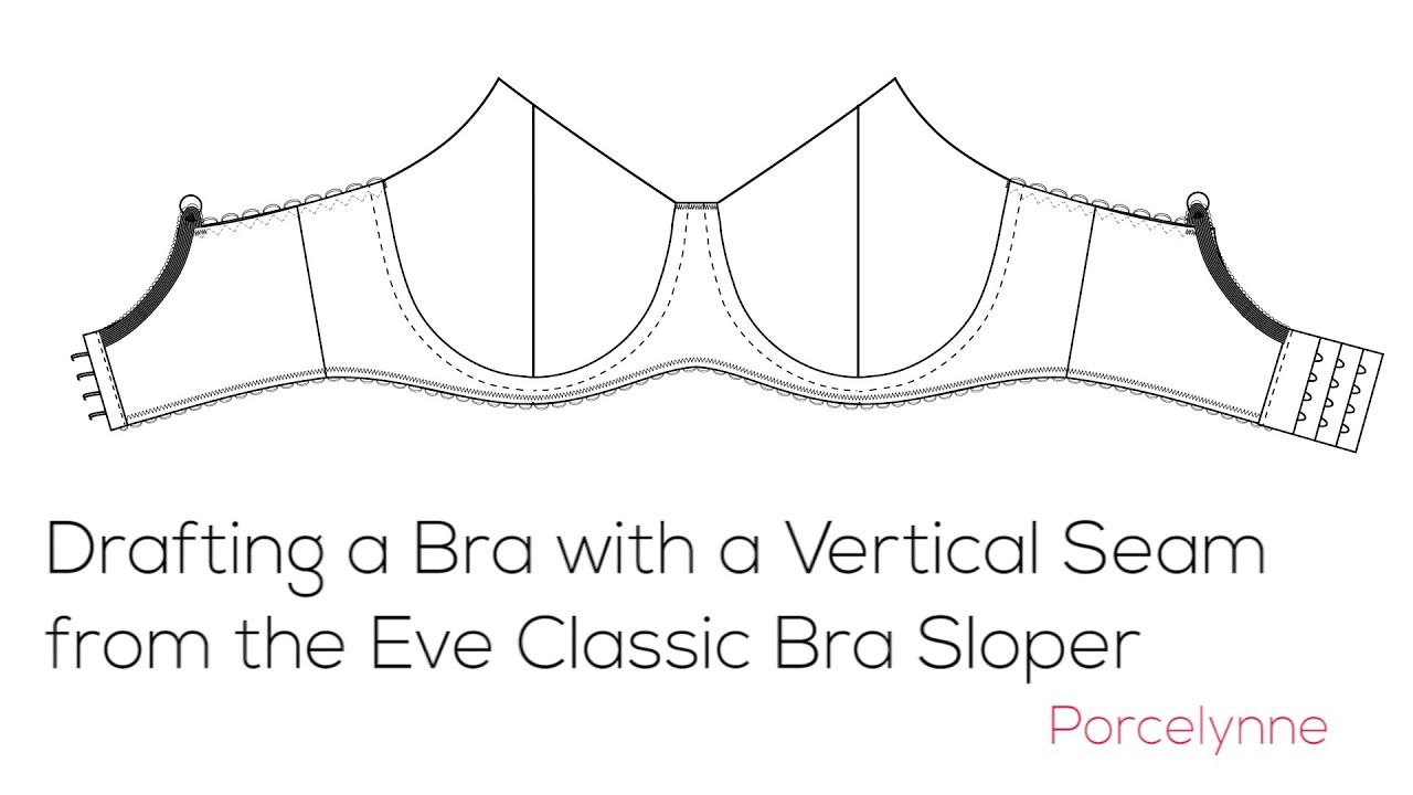 Drafting a Vertical Seamed Cup with a Bra Sloper by Porcelynne using the Bare Essentials: Bras Draft