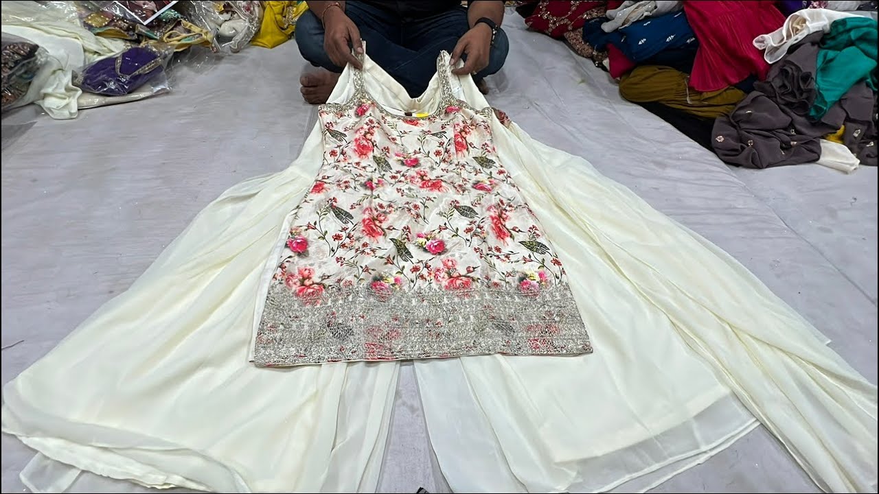 Chickpet Bangalore exclusive designer lehangas & shararas ||Single piece courier available