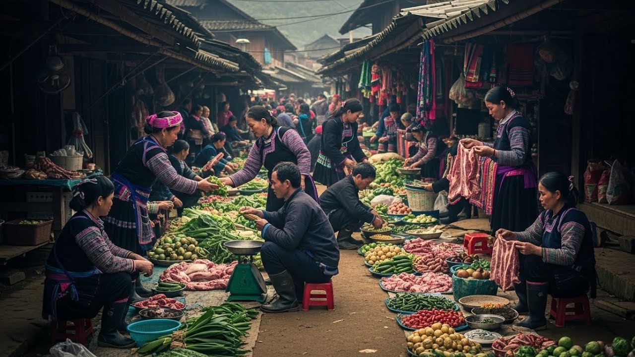 chợ phiên bắc hà lào cai gần tết dương lịch đông vui nhộn nhịn hơn ngày bình thường