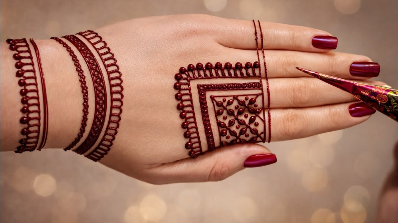 Very simple unique style mehndi design for back hand|new easy mehndi design 2026| mehandi designs|