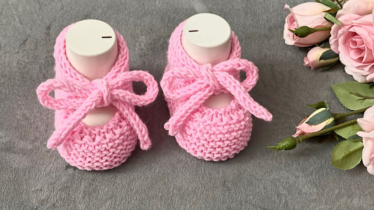 Bağcıklı Bebek Patiği - Örgü Kafası