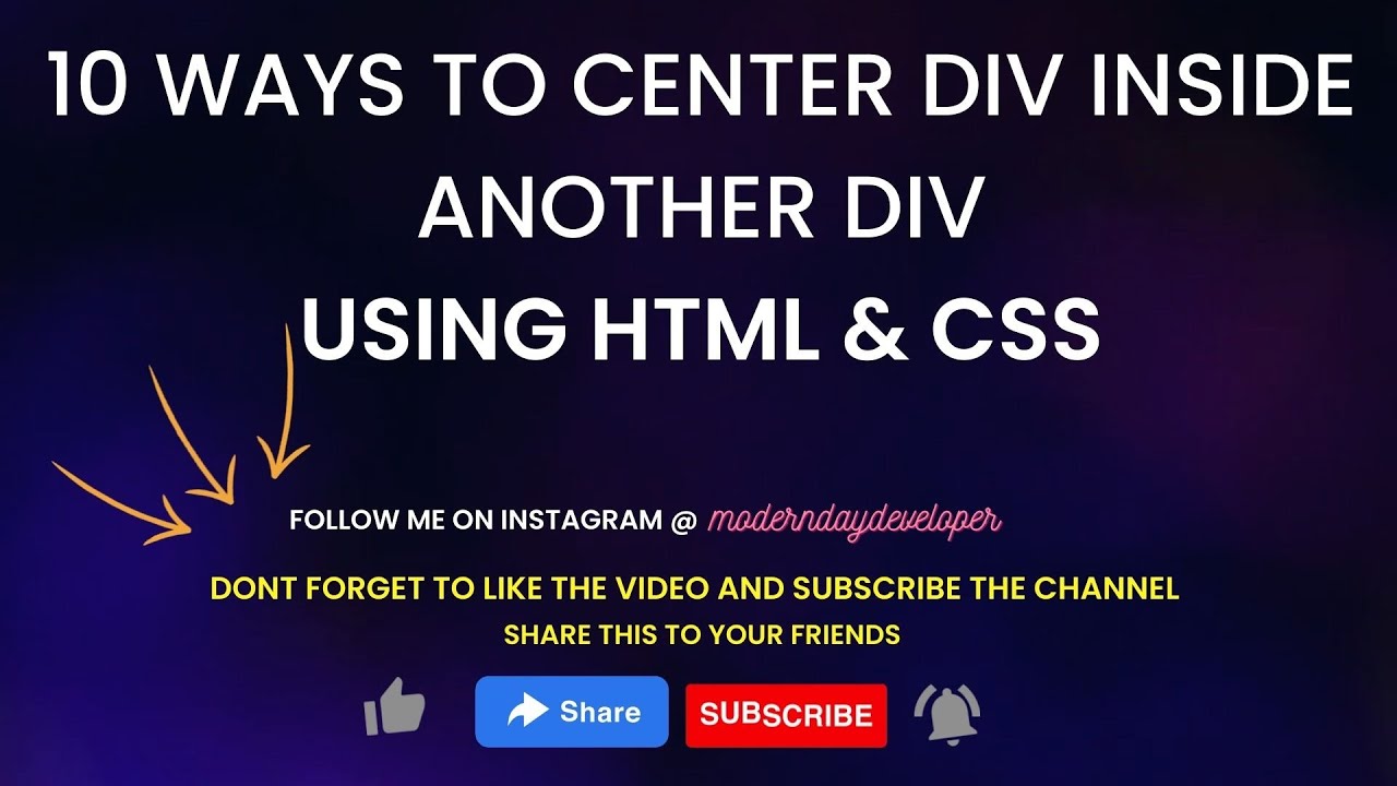 10 ways to center a div using CSS | 10 ways to center a div inside another div | CSS Tips & Tricks