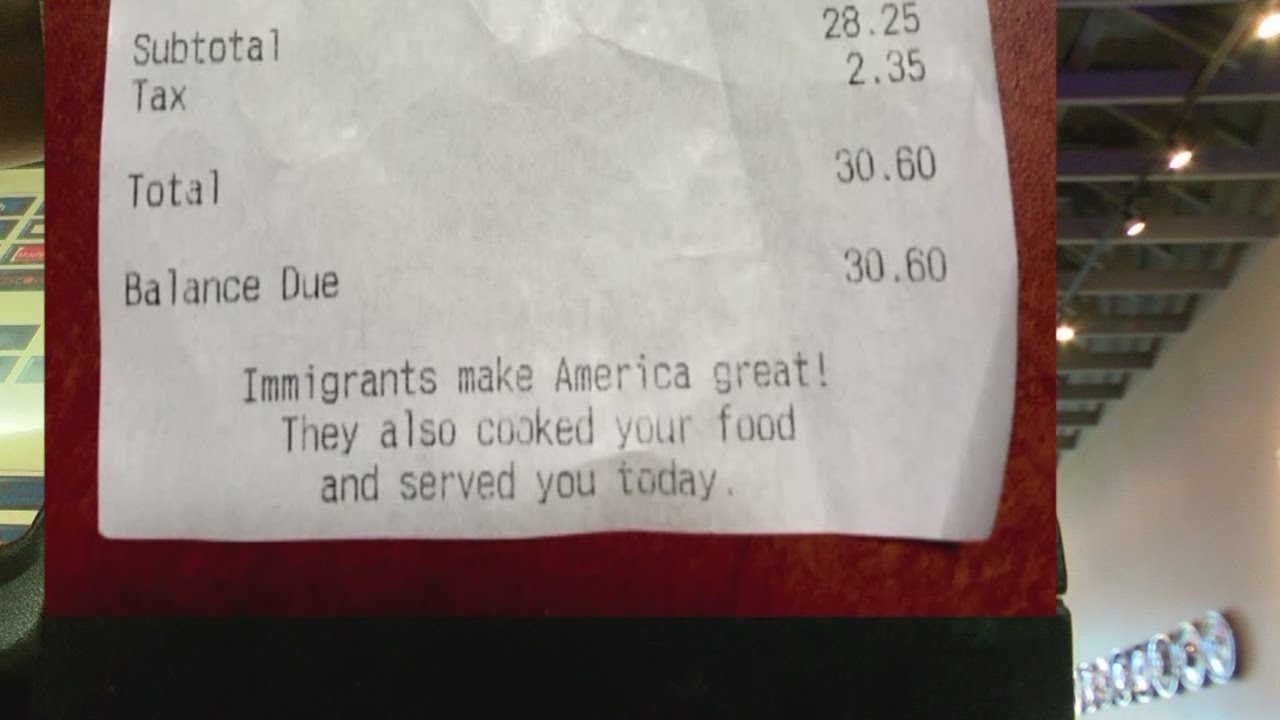 Santa Fe cafe takes stand on immigration debate with note on receipts
