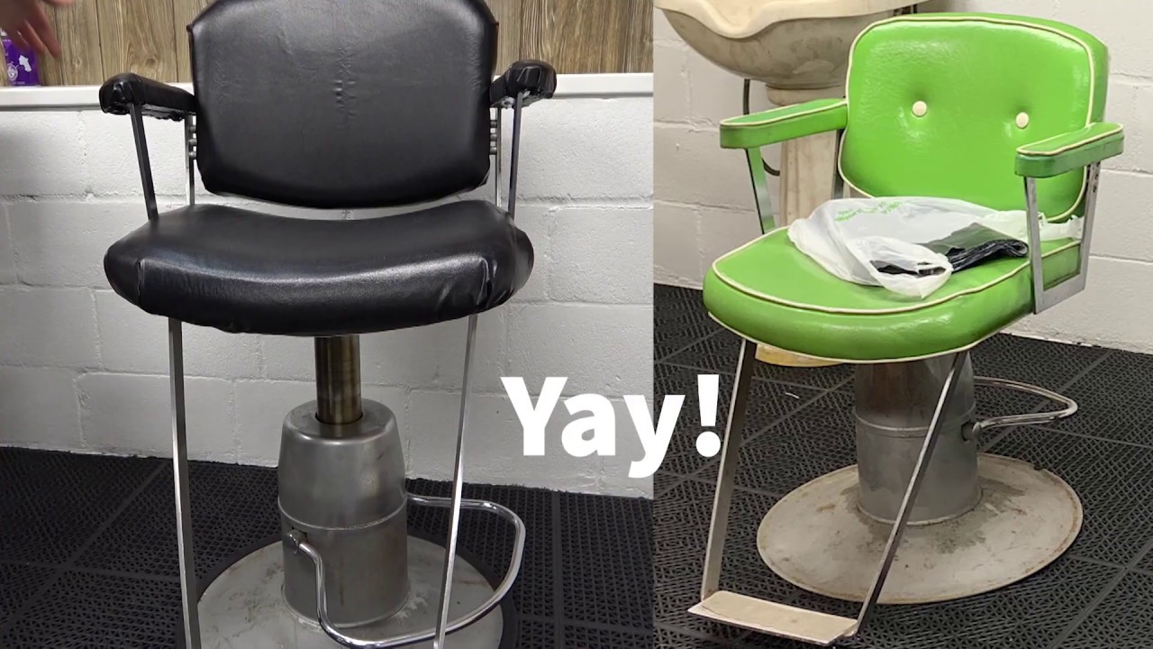 Updating my vintage green Raymond salon chair to black
