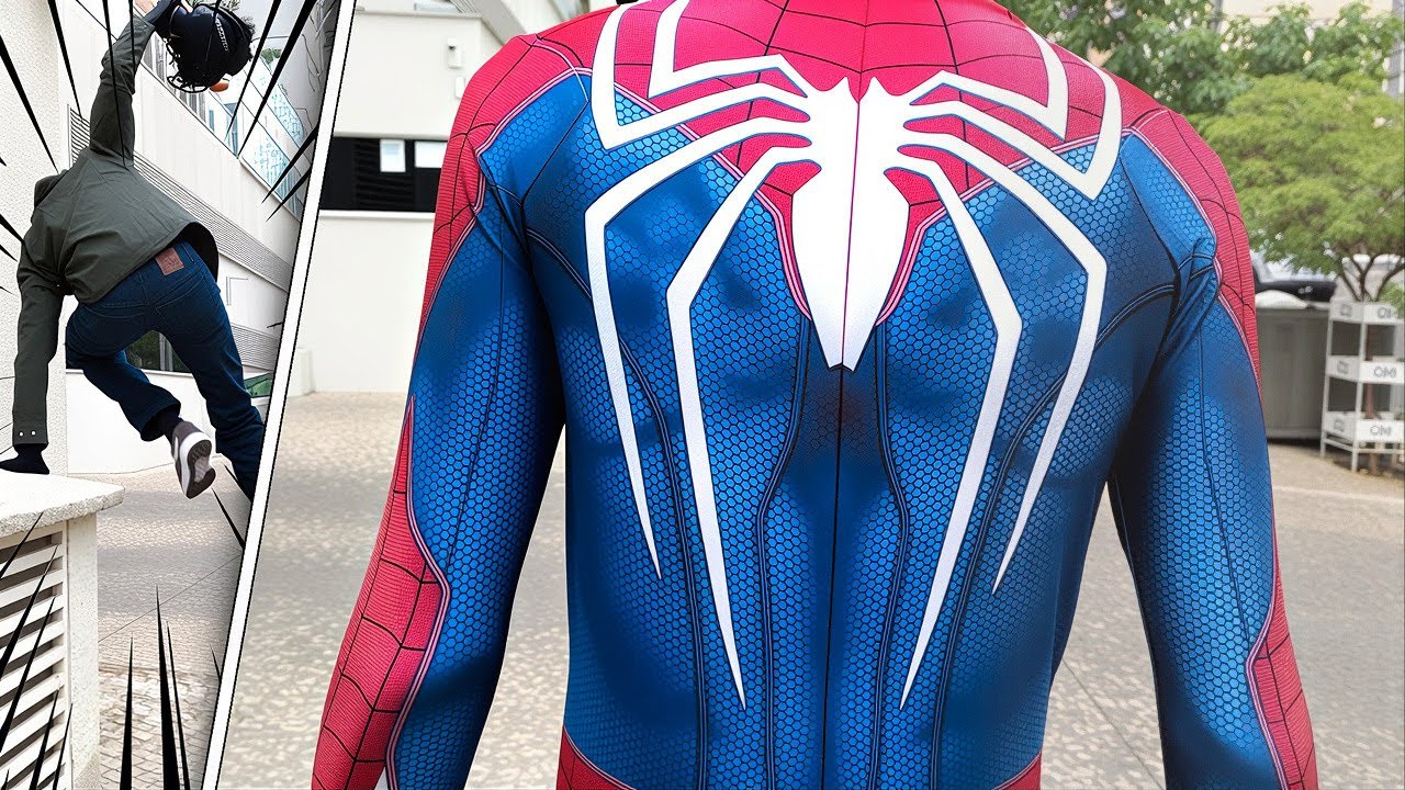 Homem-Aranha de Ps4 na Vida Real - Traje Cosplay