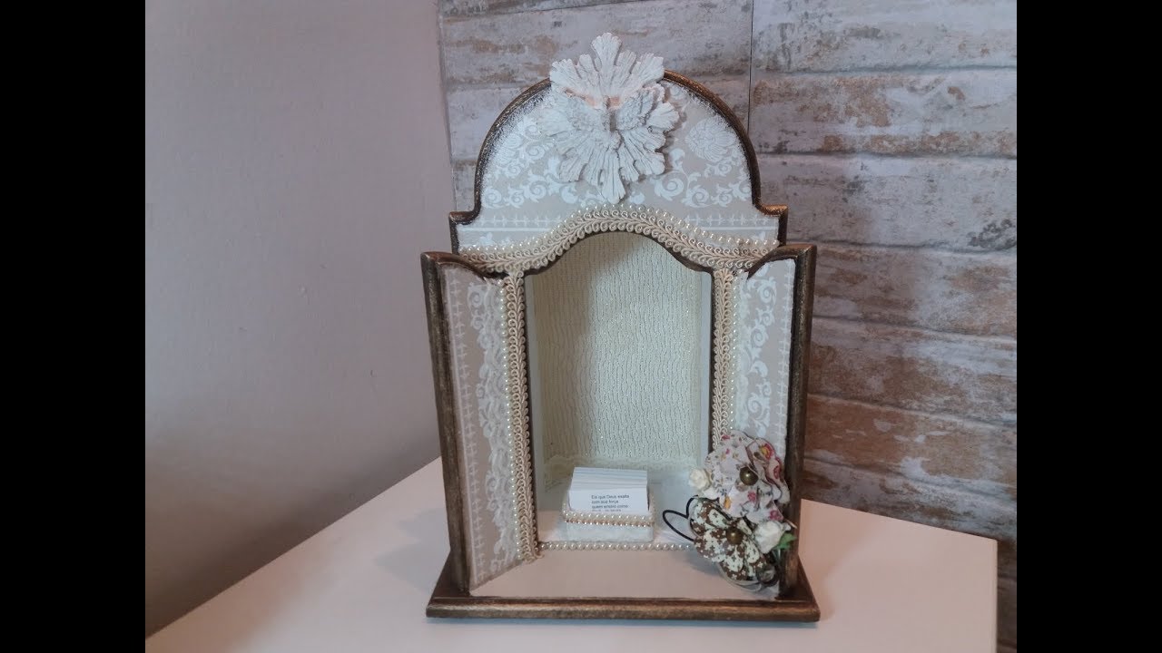 DECOUPAGE COM GUARDANAPO  - ORATÓRIO EM MDF