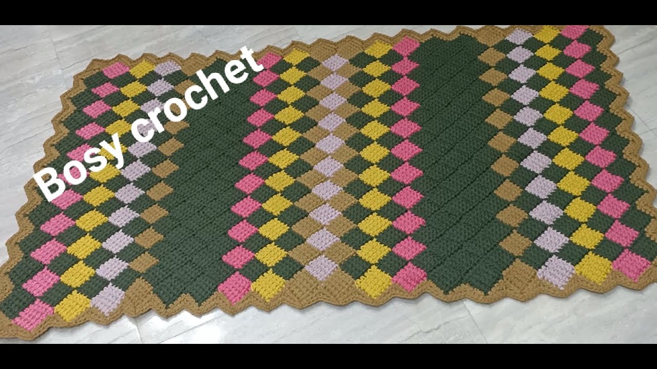 (الجزء الاول)#كروشيه#اشغال كروشيه/Crochet carpetمشاية كروشيه بخيط المكرمية(١.٤٠سم*٨٠سم)#Bosy crochet