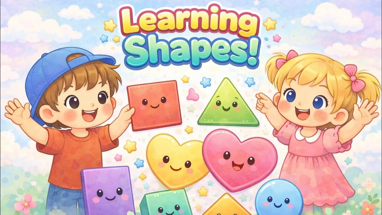 Learn Shapes with Friends | Circle Square Triangle Star Heart & More | WonderSprout Kids TV