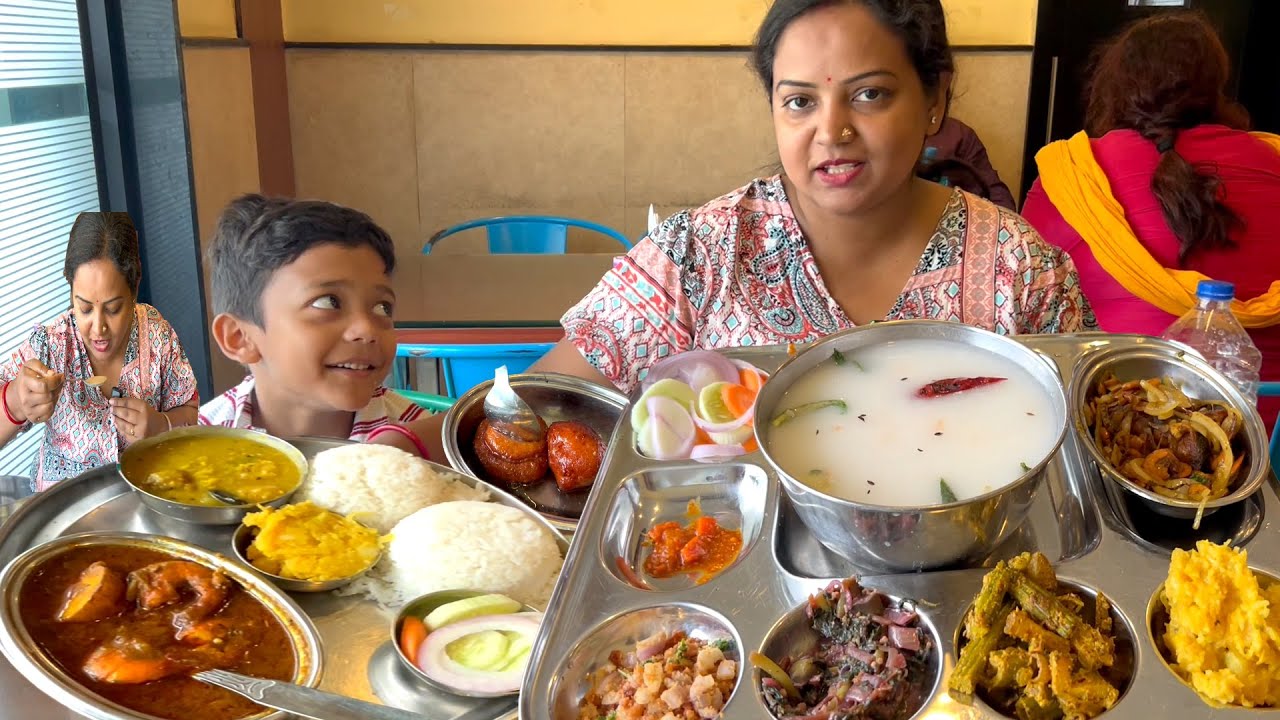উড়িষ্যার Famous NonVeg Pakhal পান্তা Thali @ Rs 275 | Prawn Thali | Fish Fry | Kheer | Gulab Jamun