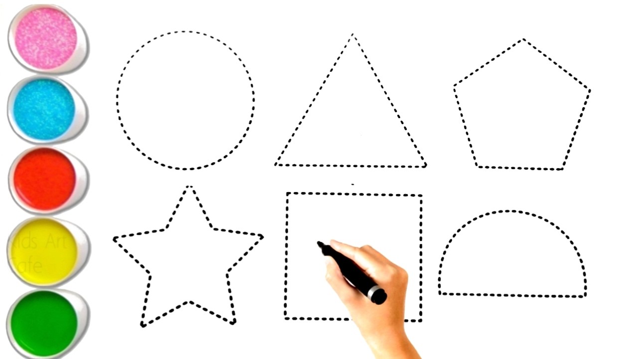Shapes drawing for kids,  Learn 2d shapes, colors for toddlers, 2D shapes drawing part -254