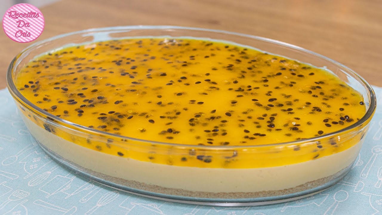 TORTA MOUSSE DE MARACUJÁ NA TRAVESSA | SEM FORNO | RECEITAS DA CRIS