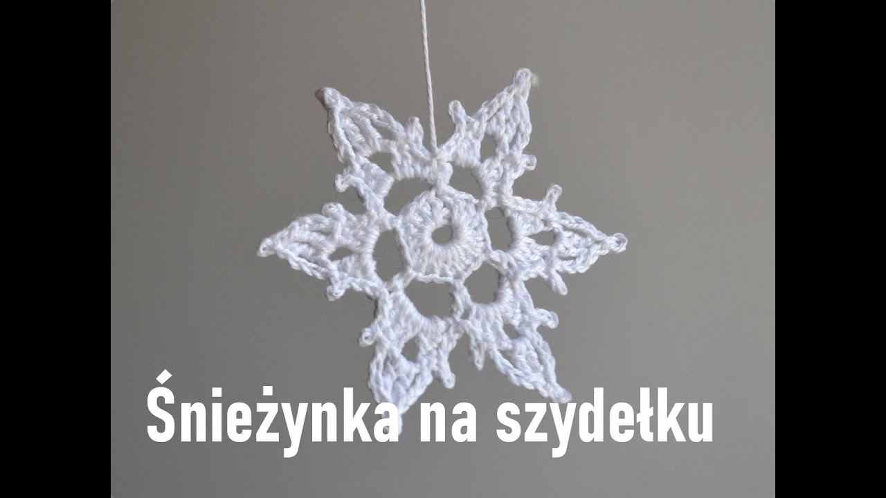 Mała śnieżynka na szydełku - videoschemat