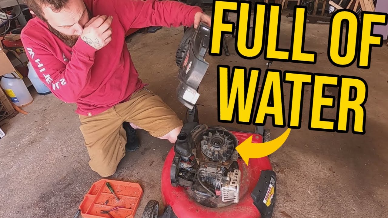 Free Lawn Mowers FULL OF WATER - Will it run?