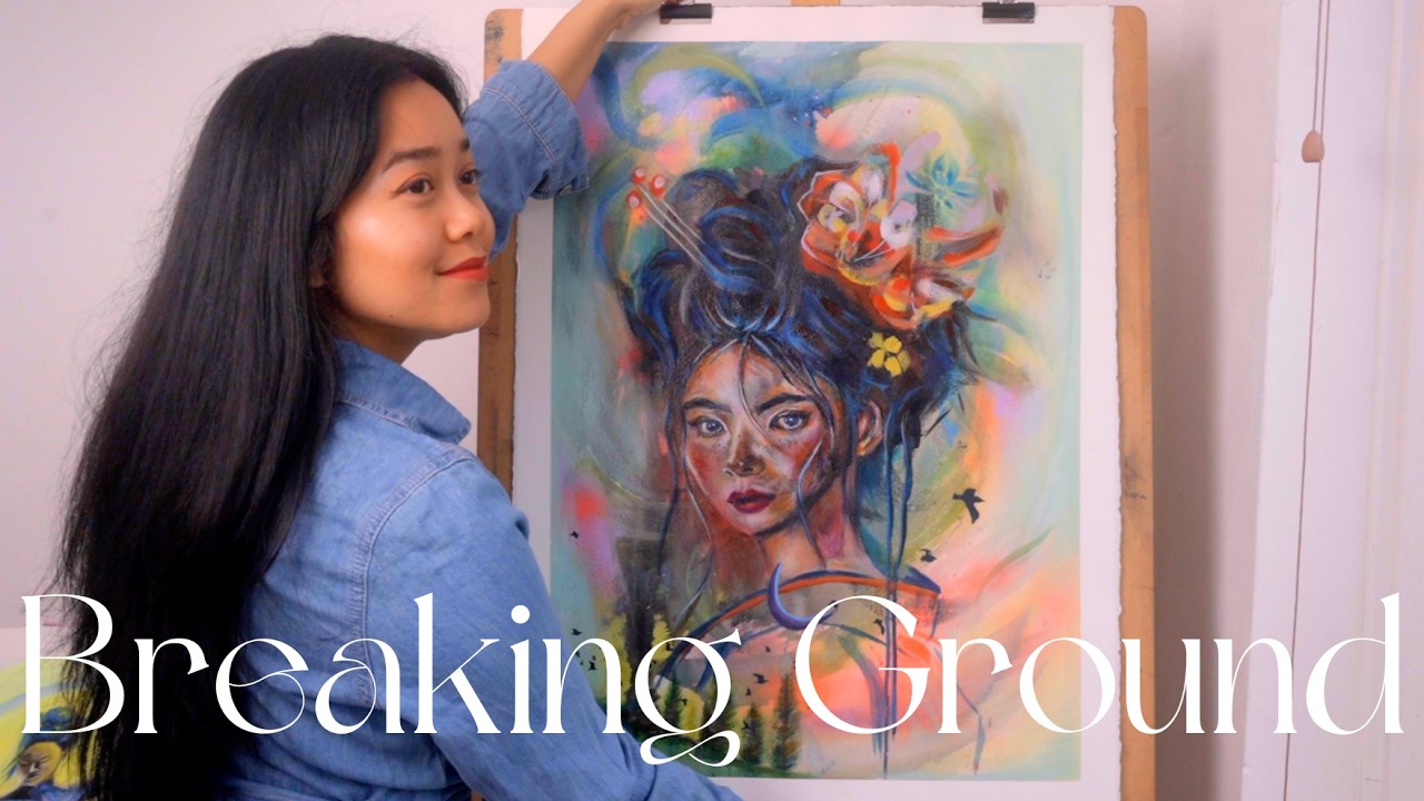 🎨 Paint with me in my tiny art studio 🦋 Reflecting about independence 🦋Trying spray paints! 💫