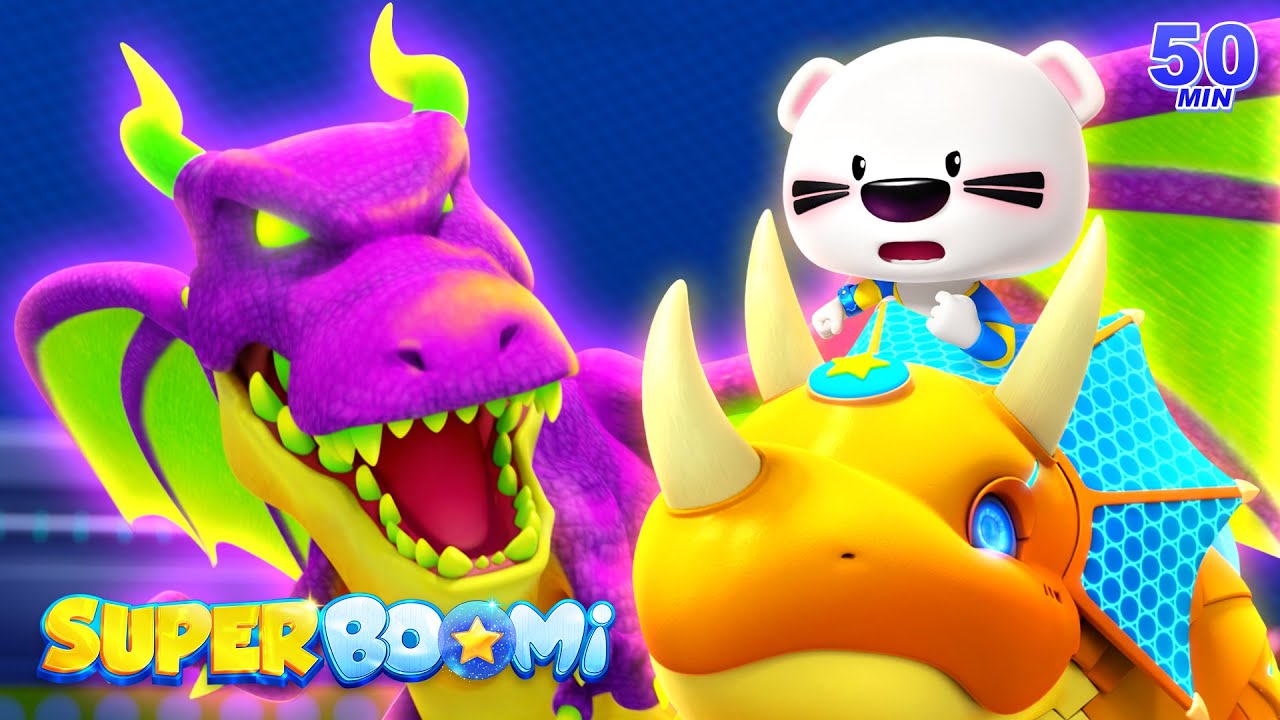 Dinosaur Showdown! Prehistoric Battle Begins!| T-rex, Triceratops | Dinosaur Cartoons | Super BOOMi