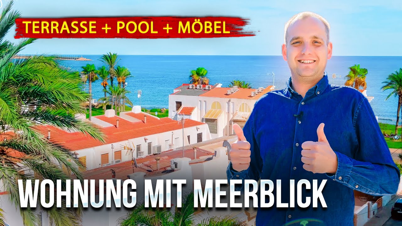 Wohnung mit Meerblick in Torrevieja Spanien. Mit gro&szlig;er Terrasse und M&ouml;beln