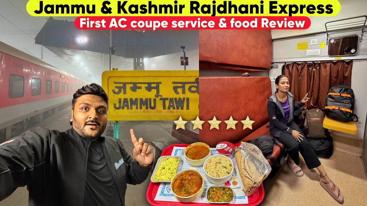 Luxurious Rajdhani Express First Ac Coupe Journey to Jammu & Kashmir || Extreme Fog Train Journey