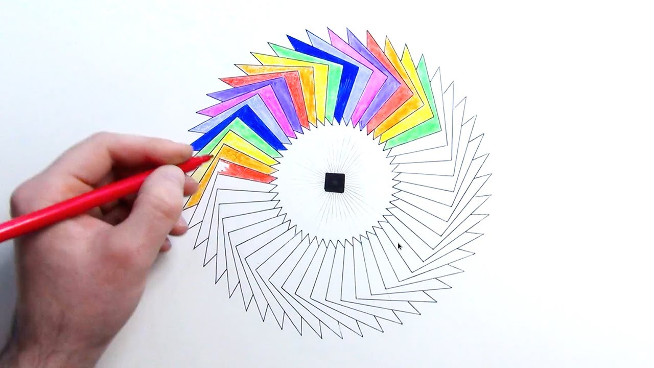 A CIRCLE OF TRIANGLES | SATISFYING GEOMETRIC DRAWING VIDEO