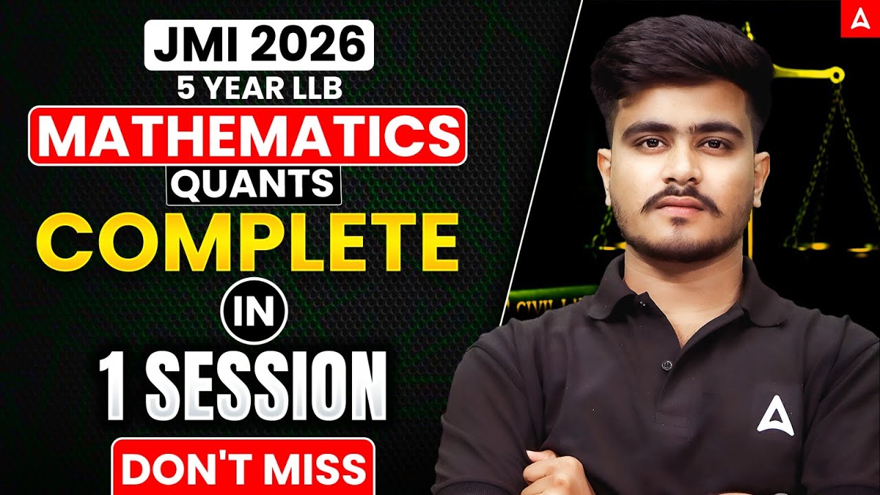 JMI 2026 | 5 Year LLB Mathematics (Quants) Complete in 1 Session | Don't Miss